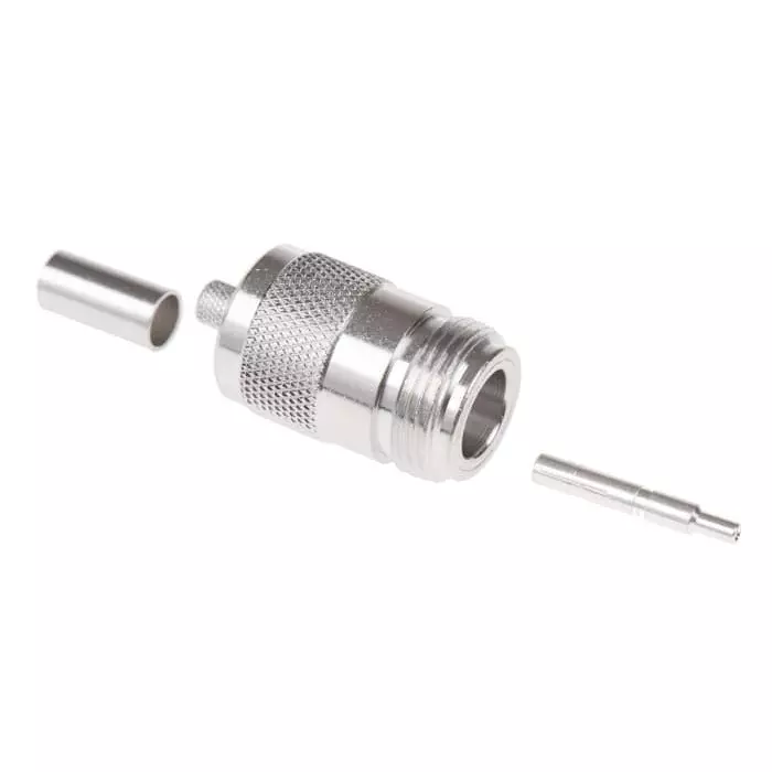 Telegartner Jack Cable Mount N Connector 50 Ω Crimp Termination Straight Body, J01021A0063