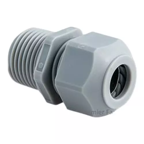 HUBBELL WIRING DEVICES Cord Connector, Str, Nylon 6.6, Npt 0.5In, Grey, SEC50GA