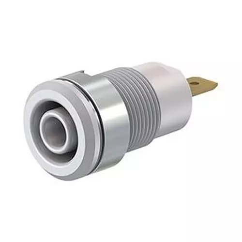 STAUBLI Banana Jack, 4 mm, 24A, Qc, White, Pk2, 23.3000-29 (Pack of 2)