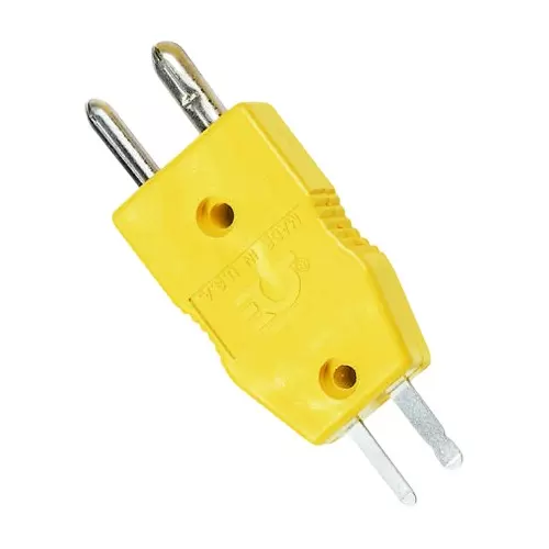 Omega Thermocouple Connector Type-J Plug STD to Plug Mini Male 2-Pin Yellow, TAS-J-1