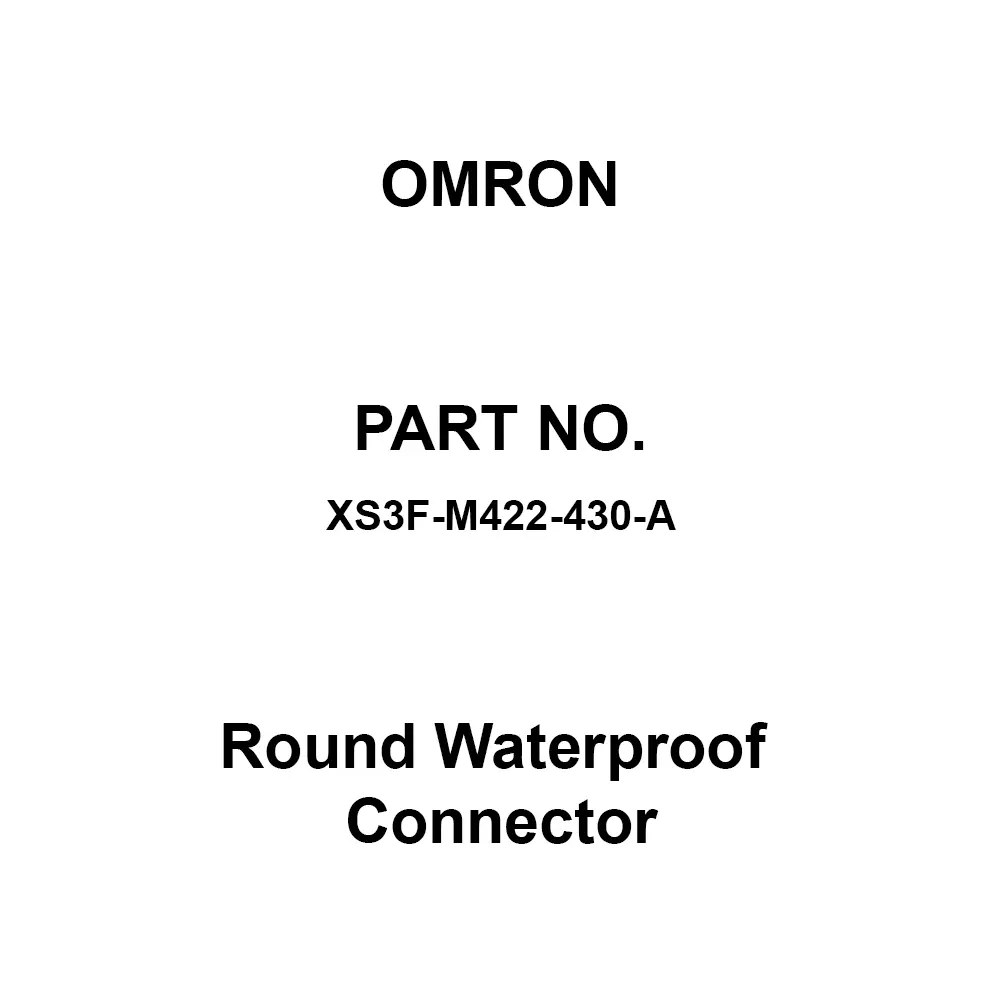 Omron Round Waterproof Connector DC 125 V Rated Voltage, XS3F-M422-430-A