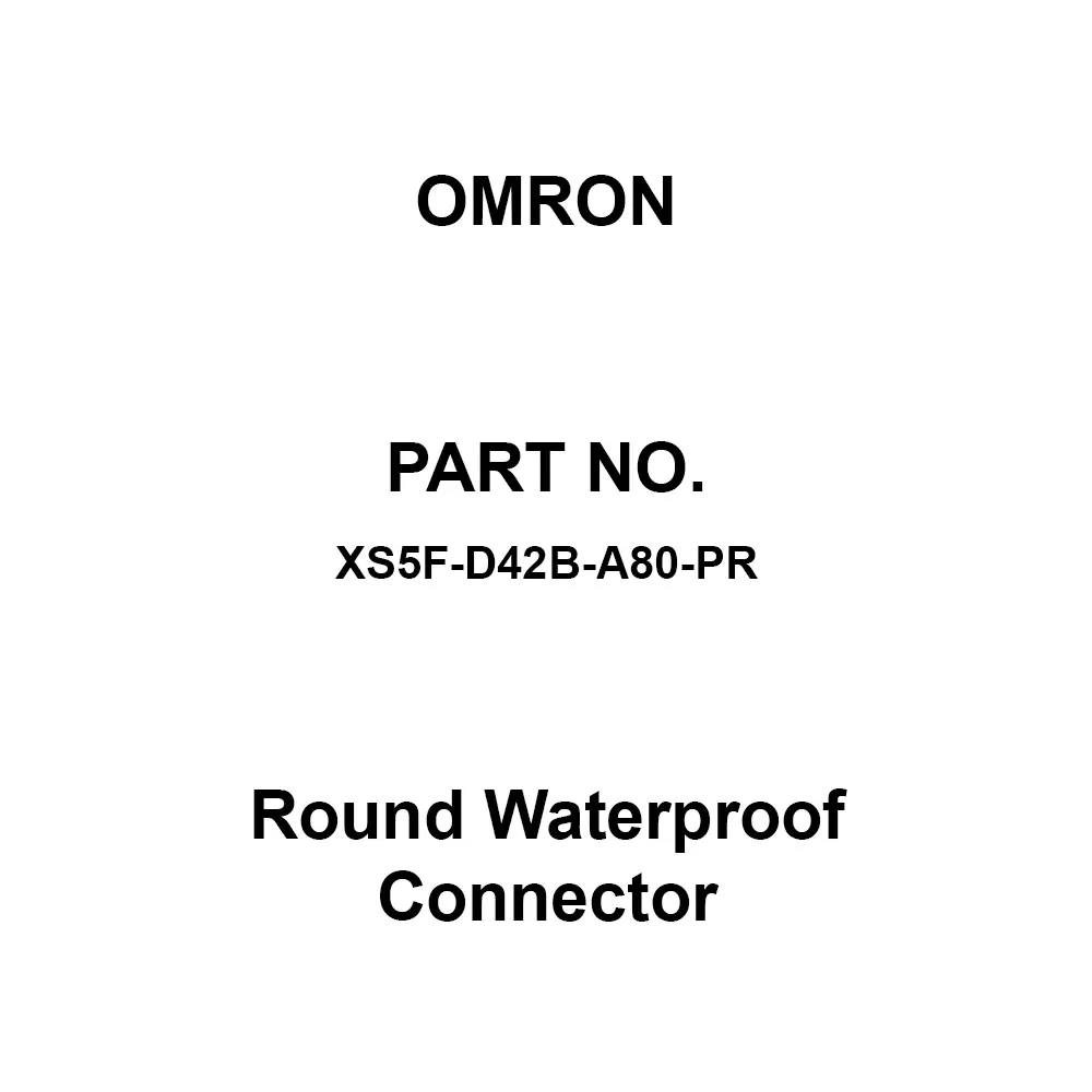 Omron Round Waterproof Connector 1000 mΩ or more at 500 V DC, XS5F-D42B-A80-PR