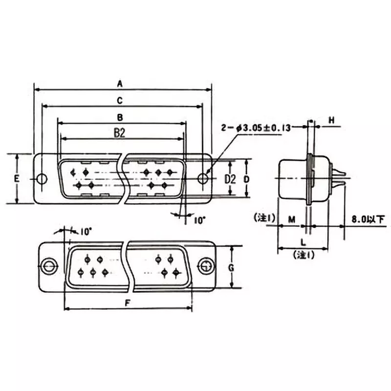 jae-d-sub-connector-electromagnetic-interference-emi-countermeasure-type-da-15pf-n