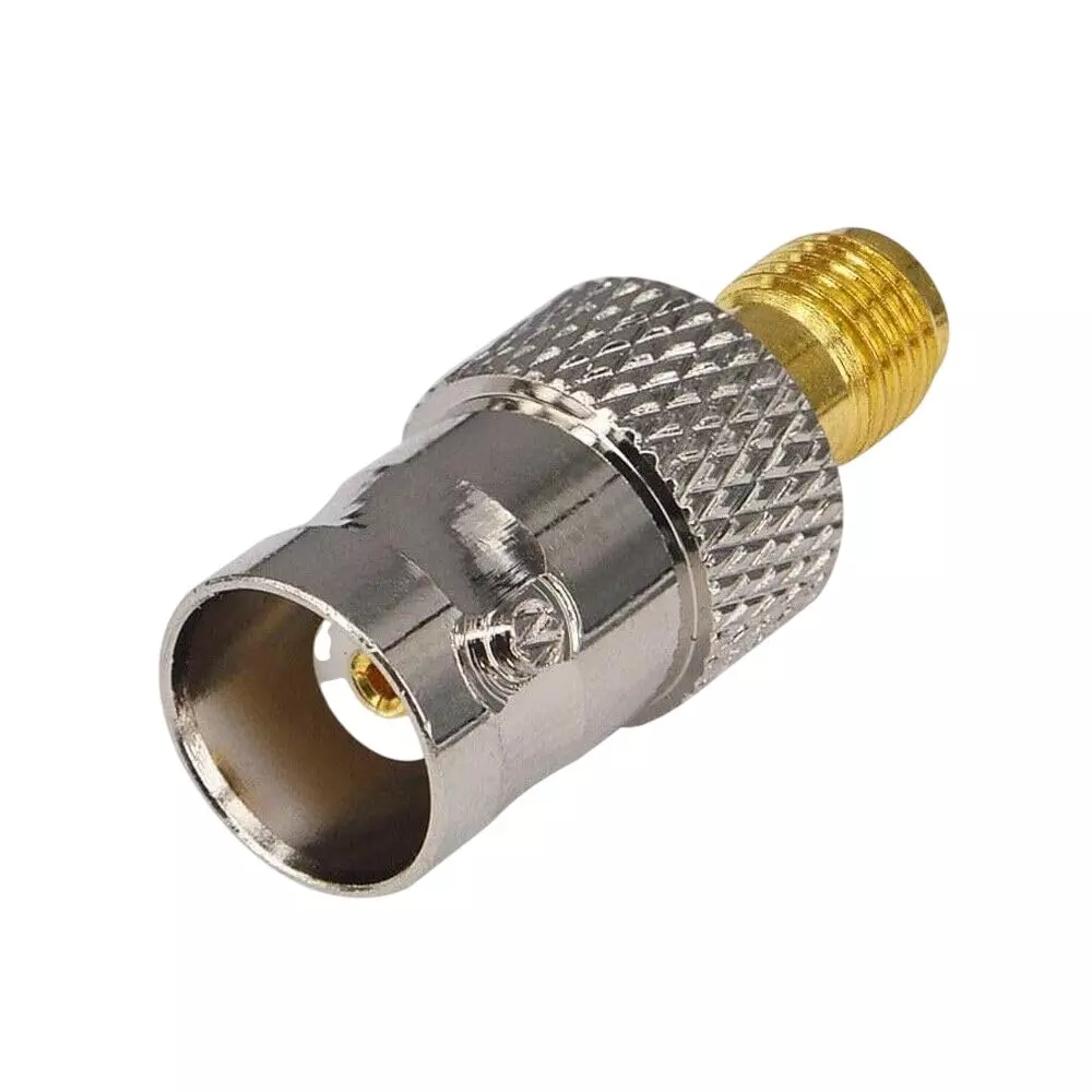 NBR BNC Female to SMA Female Coaxial Adapter 50 Ω Impedance Silver & Gold, TA002-1-1