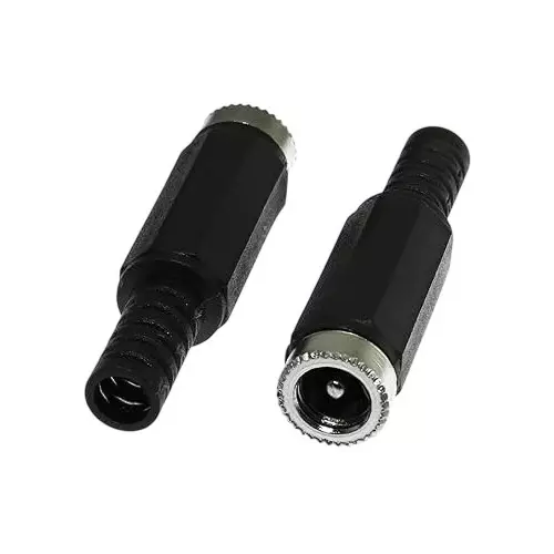 NBR DC Power Jack Connector 2.1x5.5x9 mm Max 3 A/12 V DC Contact Rating Black & Silver, RC078