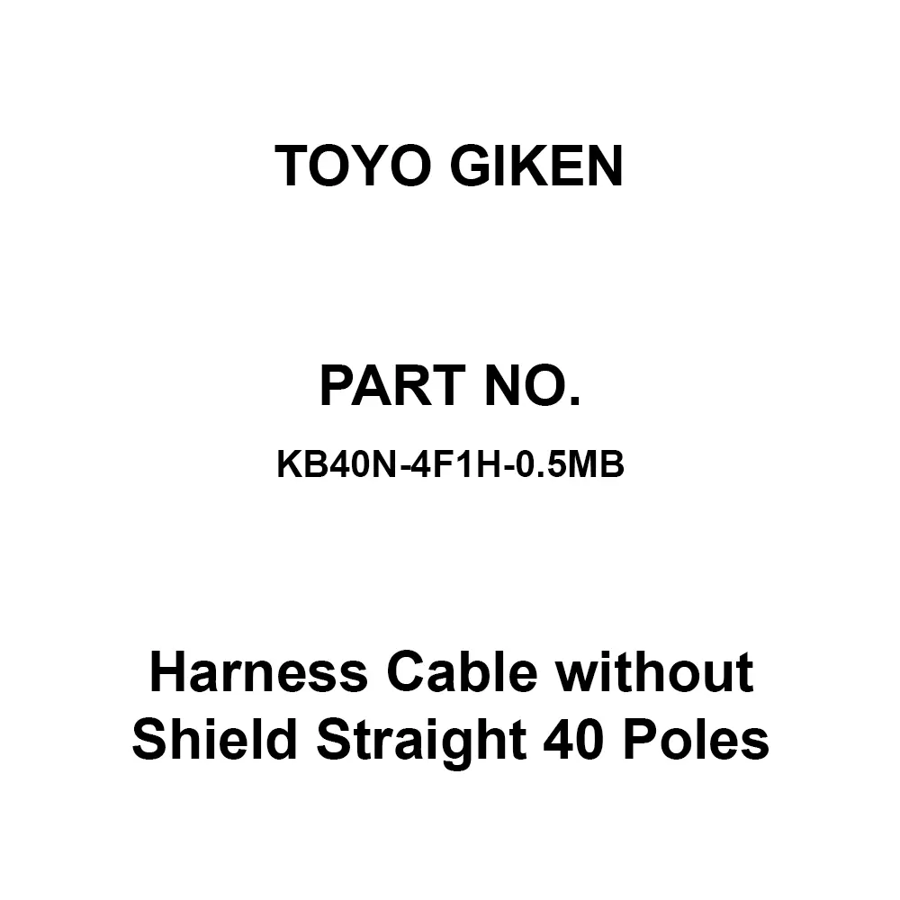 Toyo Giken Harness Cable Without Shield Straight 40 Poles Lead-Free Heat-Resistant PVC FCN-MIL 0.5 m Cable Length, KB40N-4F1H-0.5MB