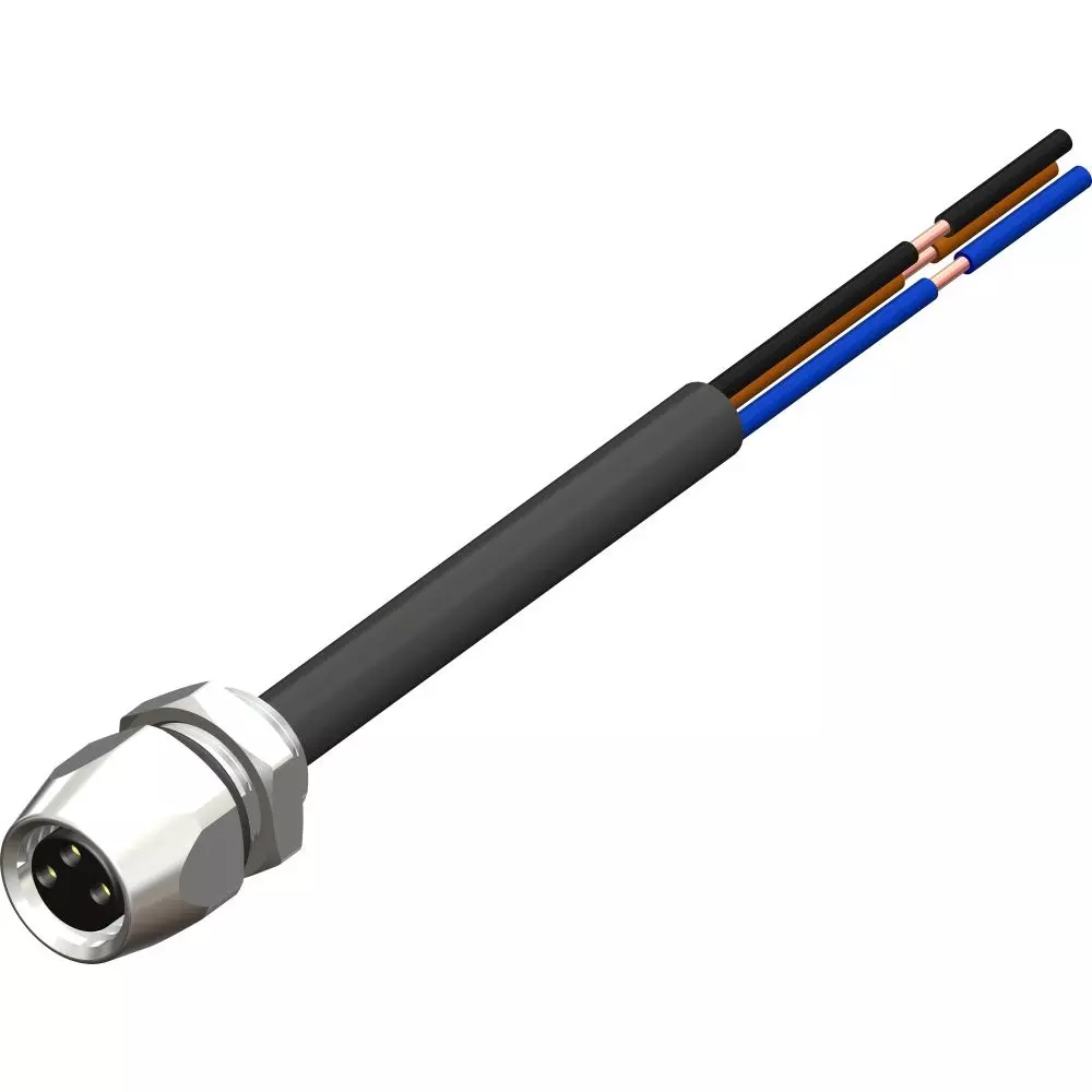 RS PRO Industrial Circular Connector Pre-Wired 60.0 V 3 Amp Gold Plated Straight, 2834992