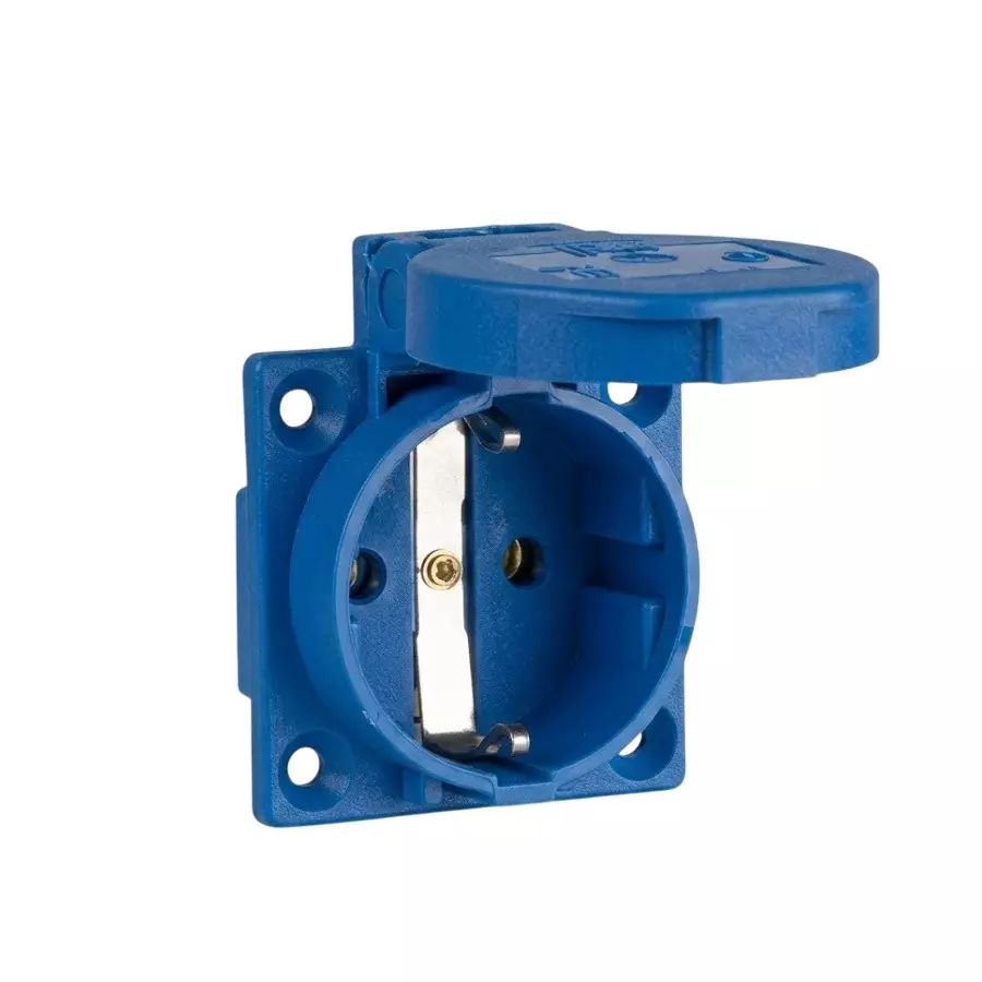 Cape Electric Schuko Rubber Connector 200 - 250 V Rated Voltage 16 A Current and 2P + E Pole Configuration, 2511-s