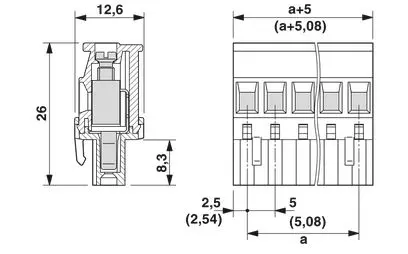 Phoenix Contact MVSTBR 2,5/ 5-ST-5,08 PCB Connector with 12 A and 320 V Rating, 1792278