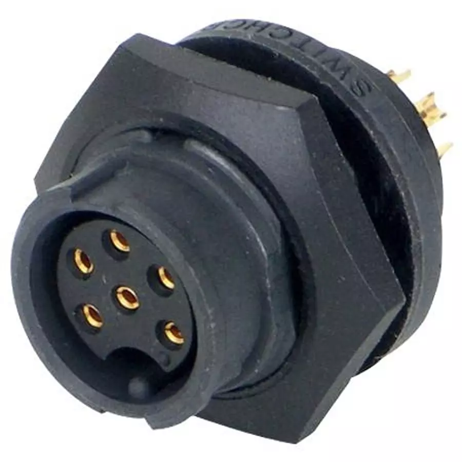 SWITCHCRAFT/CONXALL Circular Connector Receptacle 5 Position Panel, EN3P5FX