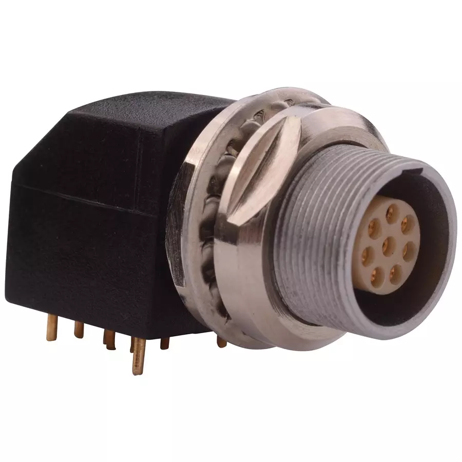 NORCOMP Circular Conn, Rcpt, R/A, 6Pos, Panel, 821BR06-213R001