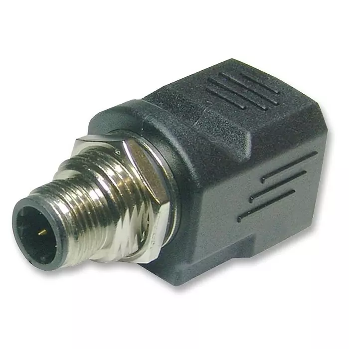 AMPHENOL LTW ADAPTOR, M12 PLUG TO RJ45, VERTICAL, RJS-12D04FM-LS8001
