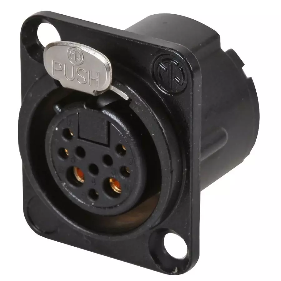 NEUTRIK CONNECTOR, XLR AUDIO, RCPT, 8SIG+2PWR, NC10FD-LX-B