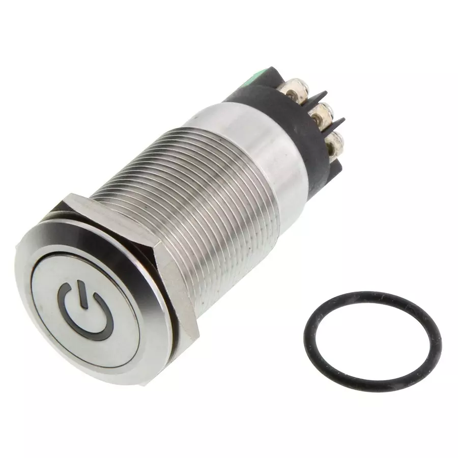 ARCOLECTRIC (BULGIN LIMITED) ANTI VANDAL SW, SPDT, 5A, 24V/125V, GRN, MPI005PTELSGN12