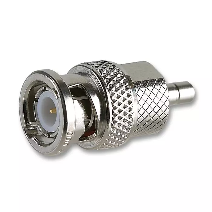 RADIALL ADAPTOR, SMB PLUG, BNC PLUG, 50OHM, R191209000