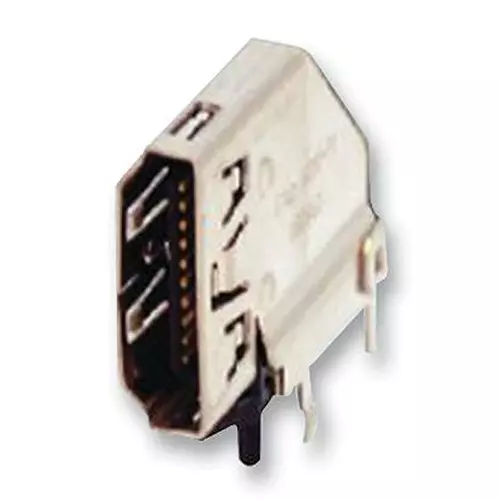 TE CONNECTIVITY Receptacle, Hdmi, Flag, Tht, 2007435-1