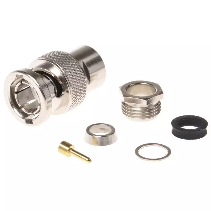 Telegartner Plug Cable Mount BNC Connector 75 Ω Clamp Termination Straight Body, J01002A0609