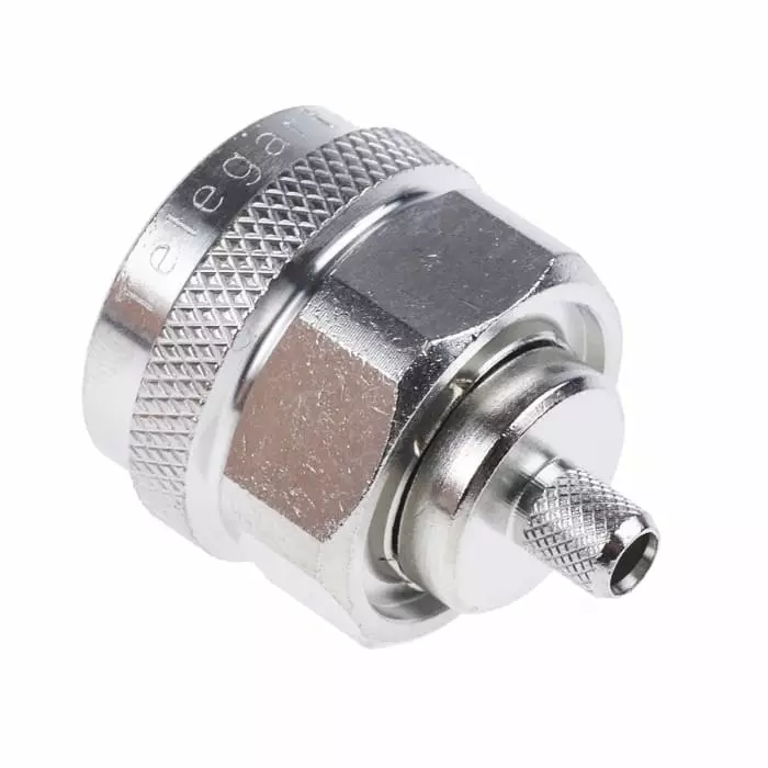 Telegartner Plug Cable Mount N Connector 50 Ω Crimp Termination Straight Body, J01020A0113