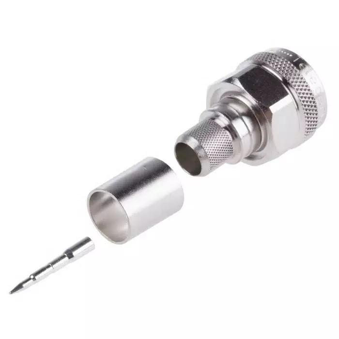 Telegartner Plug Cable Mount N Connector 50 Ω Crimp Termination Straight Body, J01020A0107