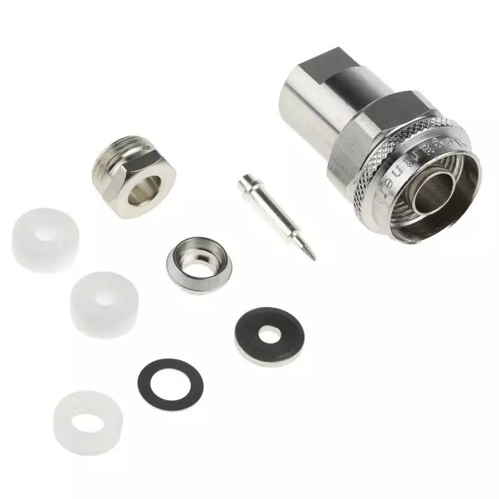 Telegartner Plug Cable Mount N Connector 50 Ω Solder Termination Straight Body, J01020C1276