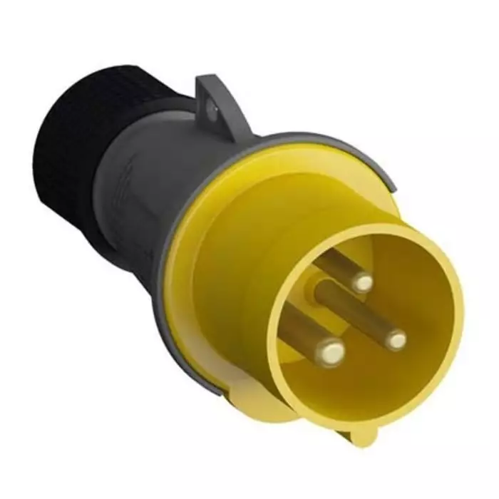 Amphenol Industrial Easy Safe IP44 Yellow Cable Mount 2P + E Industrial Power Plug, Rated At 32A, 110 V, 2CMA101974R1000232EP4