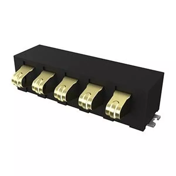 AMPHENOL COMMUNICATIONS SOLUTIONS Battery Connector, R/A, 5Pos, 2.5 mm, Smd, 10174632-050000LF (Pack of 9000)