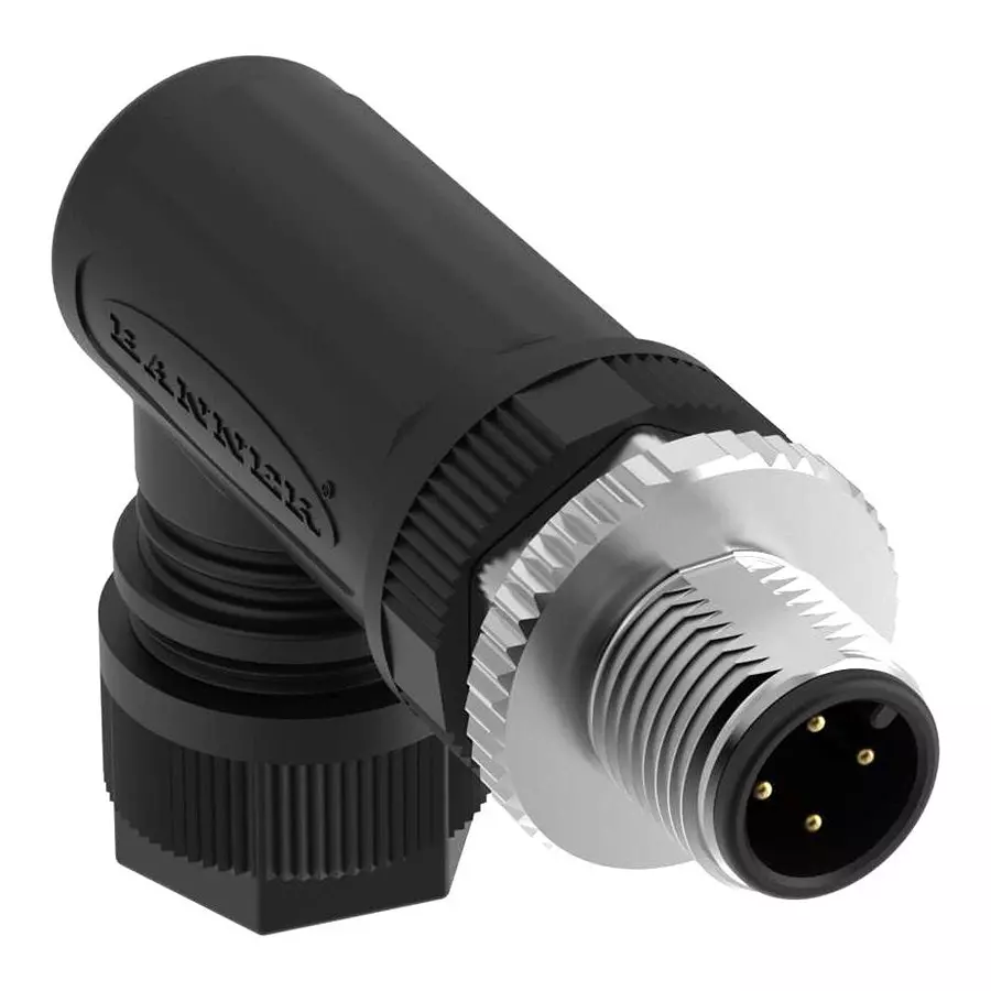 BANNER ENGINEERING Sensor Conn, M12, R/A Plug, 4Pos, Cable, BFW-M12M4A-6SL.