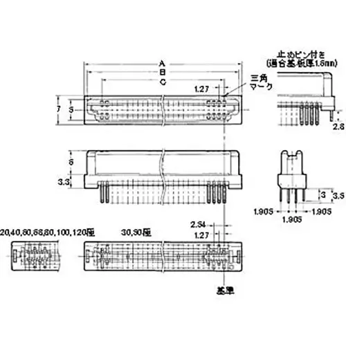 Omron Half Pitch Connector Socket Type 30 Pole, XH3B-3041-A