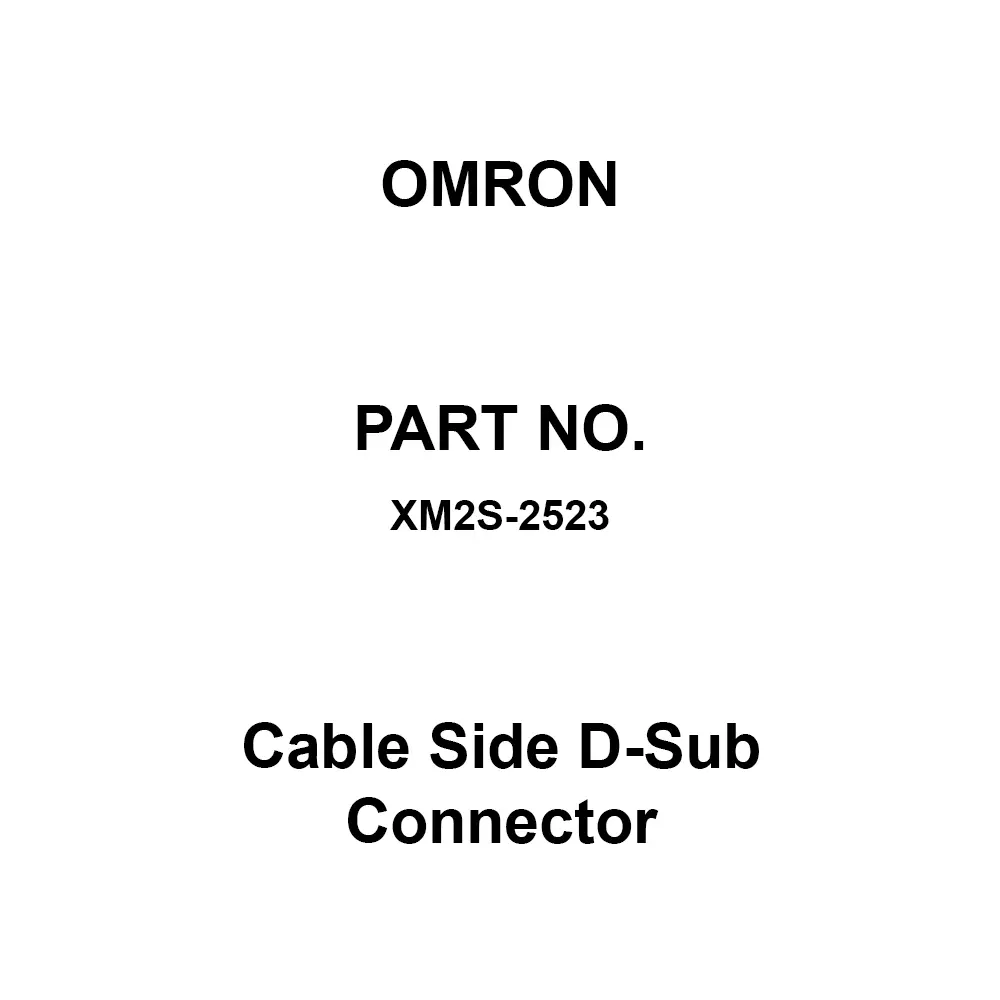 Omron Cable Side D-Sub Connector 25 Pole, XM2S-2523