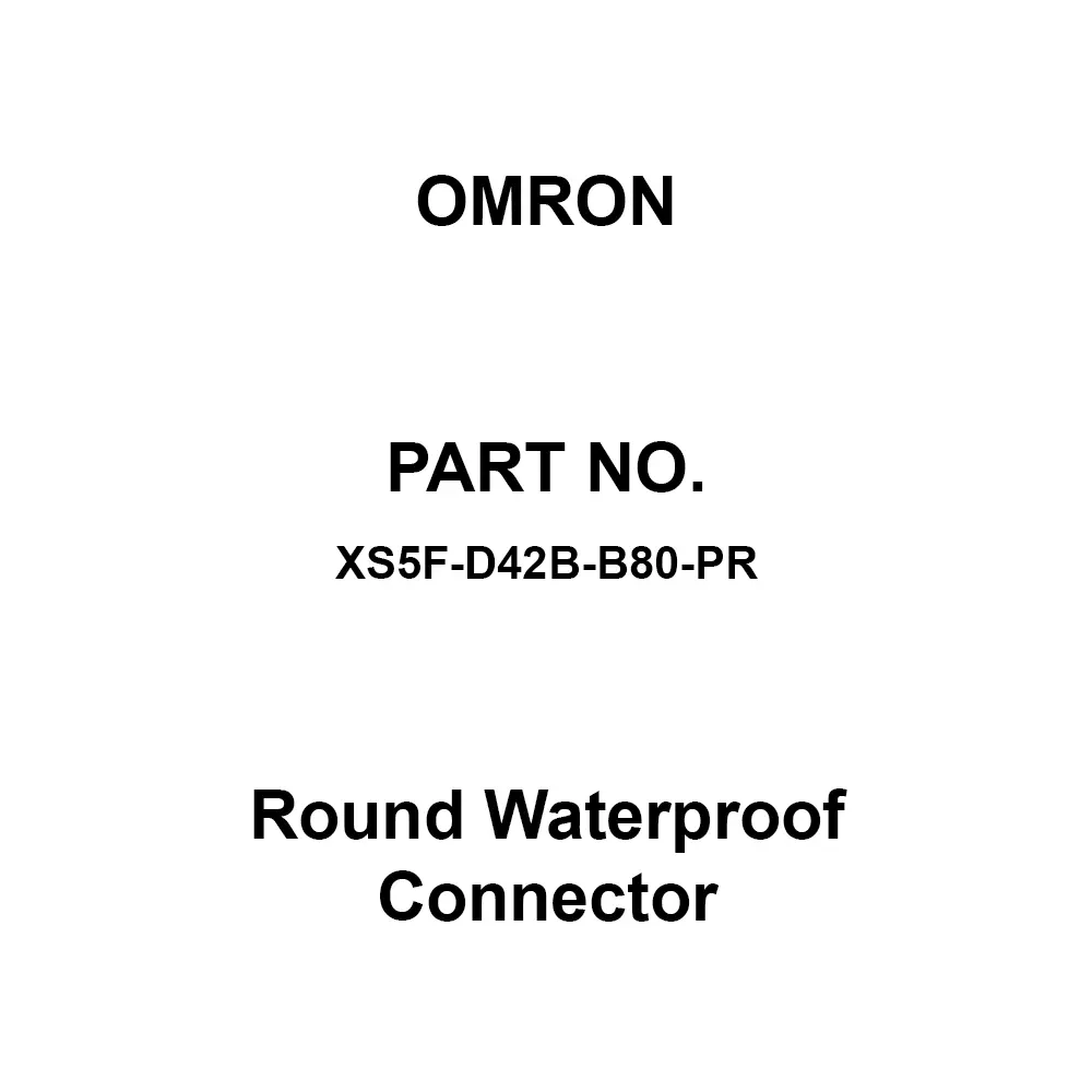 Omron Round Waterproof Connector 1000 mΩ or more at 500 V DC, XS5F-D42B-B80-PR