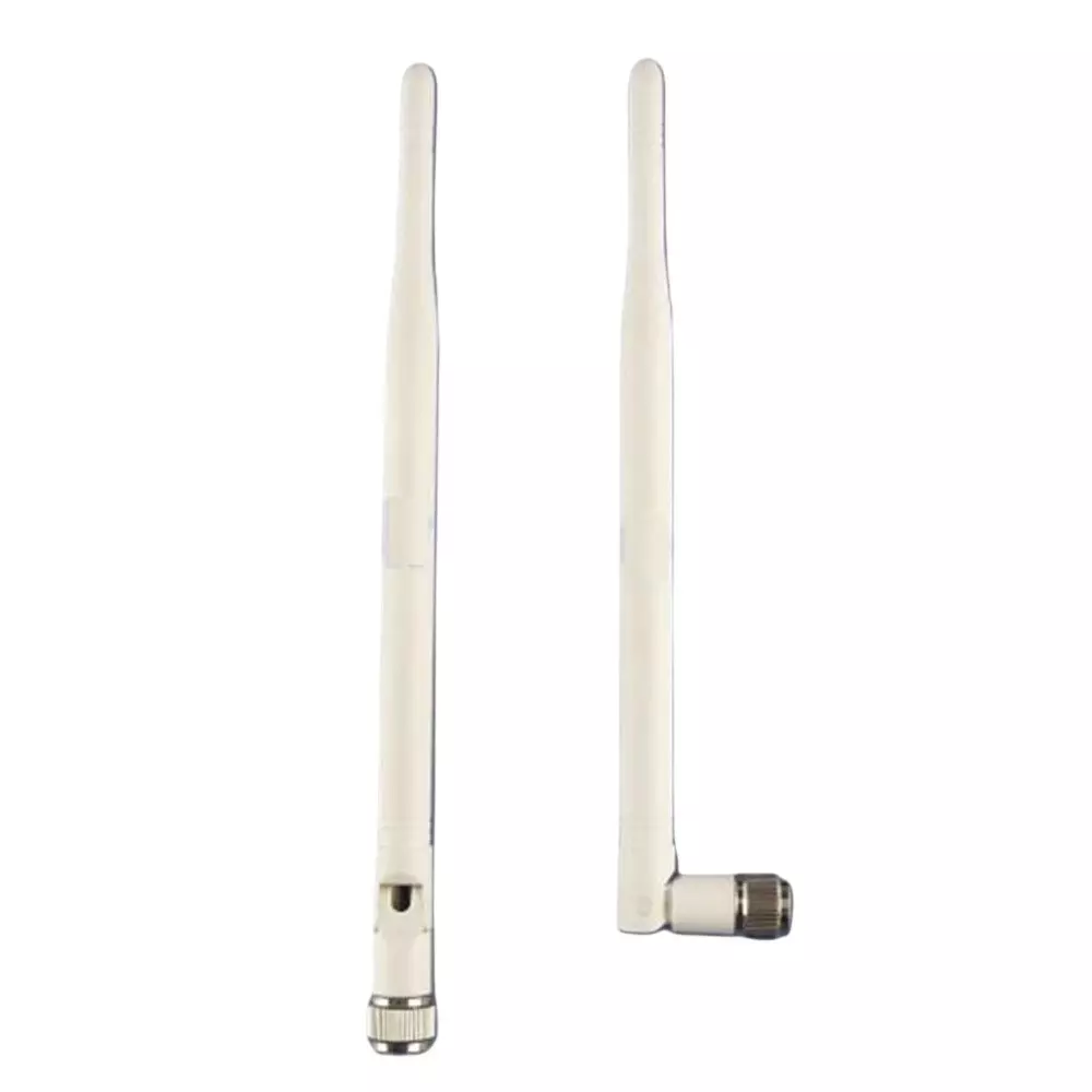 NBR Rubber Duck Whip Antenna Dual Band 2.4-2.5 GHz Frequency with TNC Movable Connector, White (Pack of 2 Pcs)
