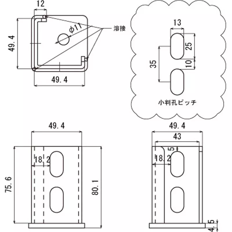 kameda-denki-multi-angle-connector-steel-plate-unichrome-plating-materialfinish-l-40-w-l-40-wp-suitable-for-un-6-un