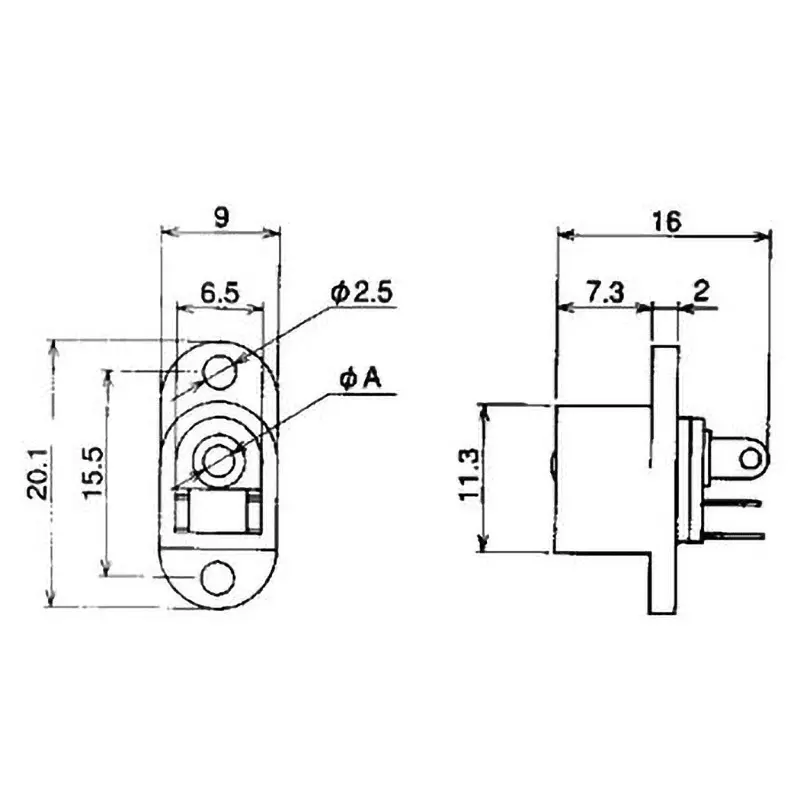 MARUSHIN ELECTRIC DC Jack DC12 V Rated Voltage Straight 0.5 Amp Rated Current, MJ-179A (Pack of 10)