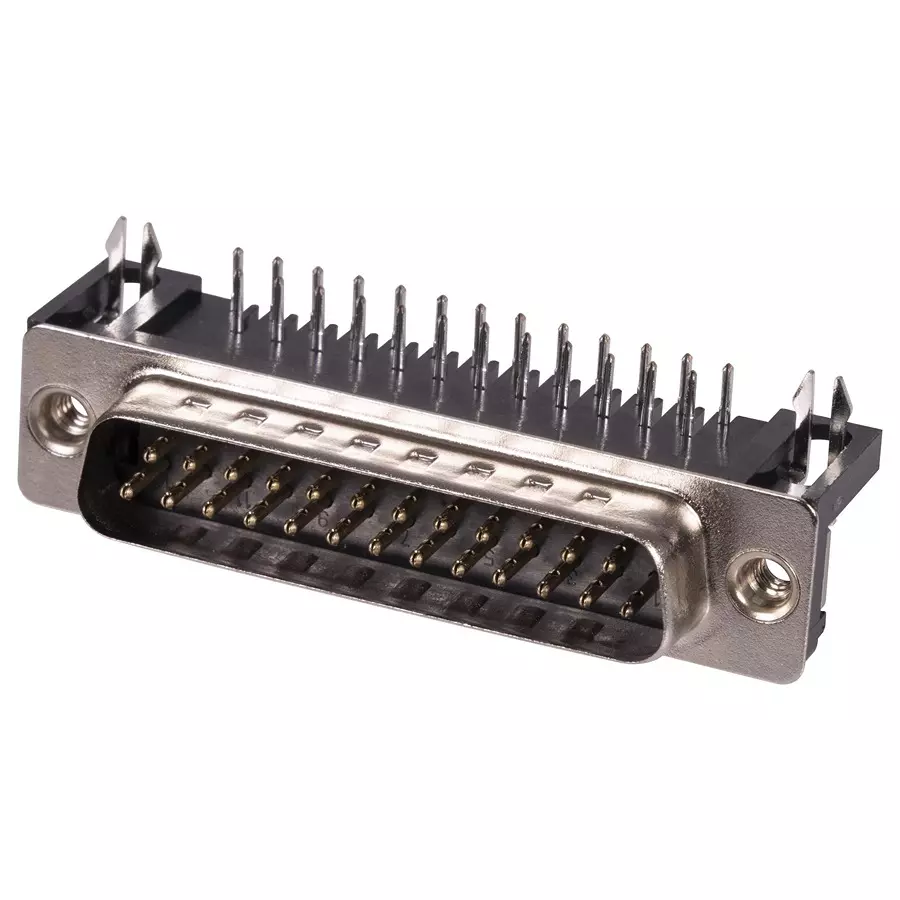 MULTICOMP PRO D Sub Connectors PLUG, D, PCB, R/A, 25WAY, 5504F1-25P-02-03-F1 (Pack of 5)