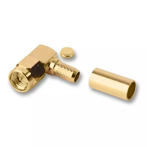 MULTICOMP PRO RF Connectors RF COAXIAL, SMA, RIGHT ANGLE PLUG, 50OHM, MP-19-02F-4-TGG