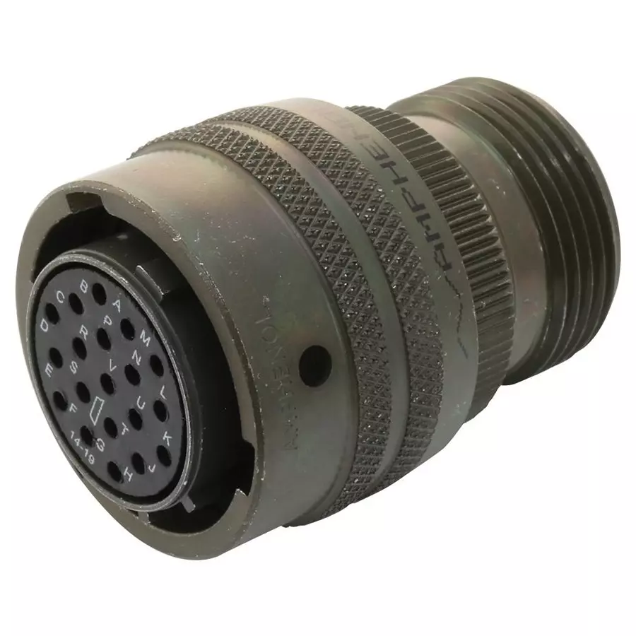 AMPHENOL INDUSTRIAL CIRCULAR CONNECTOR PLUG SIZE 14, 19 POSITION, CABLE, PT06A14-19S.