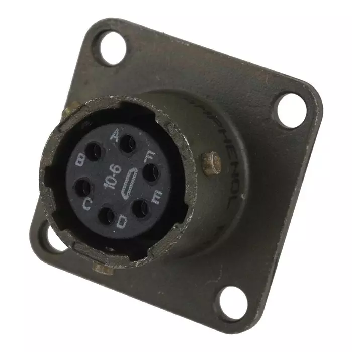 AMPHENOL INDUSTRIAL CIRCULAR CONNECTOR, RECEPTACLE, SIZE 10, 6 POSITION, BOX, PT02E-10-6S