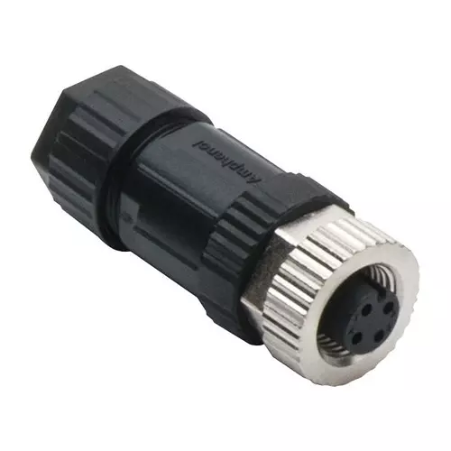 AMPHENOL LTW SENSOR CONNECTOR, M12, RCPT, 4POS, M12A-04BFFB-SL7001