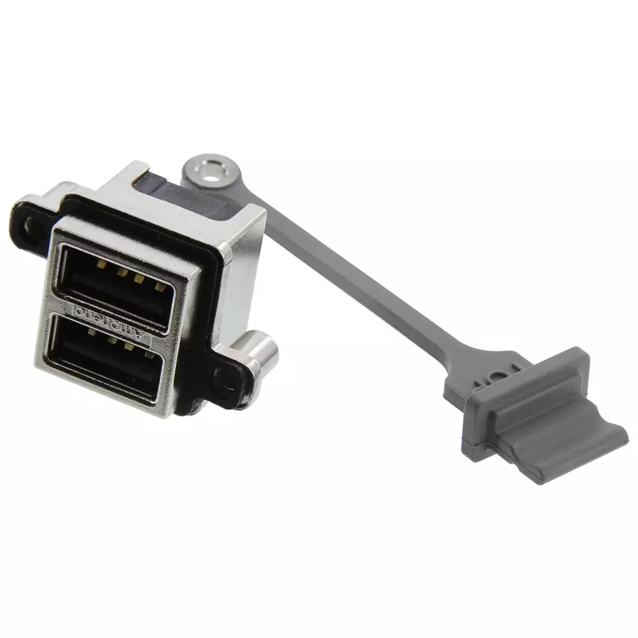 AMPHENOL COMMUNICATIONS SOLUTIONS STACKED USB CONN, 2.0 TYPE A, 8POS, MUSBC511N1