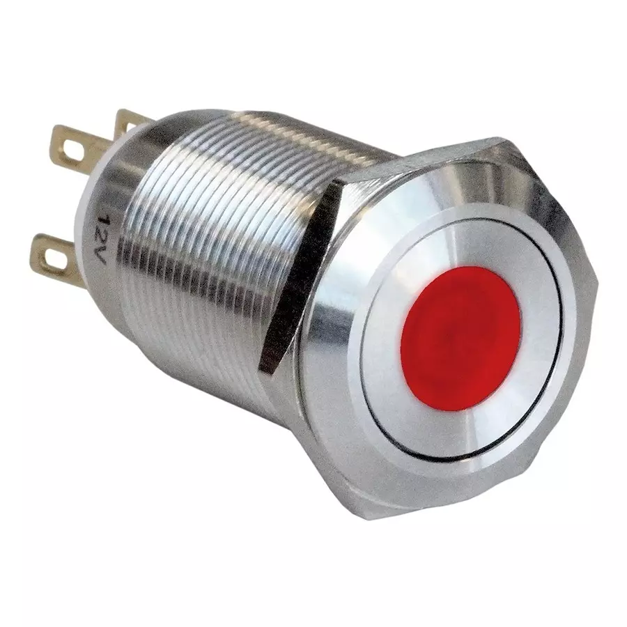 ARCOLECTRIC (BULGIN LIMITED) ANTI VANDAL SW, SPDT, 5A, 24V/125V, RED, MPI005D28LSRD12