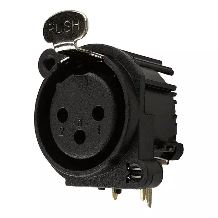 IO AUDIO TECHNOLOGIES Xlr Connector, R/A Jack, 3Pos, Pcb, IO-XLR3-F-EH