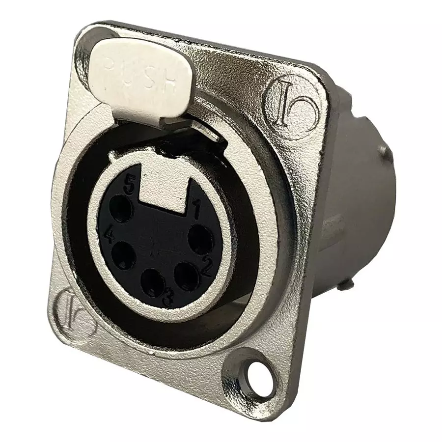 IO AUDIO TECHNOLOGIES Xlr Connector, Jack, 5Pos, Panel, IO-XLR5-F-JLX