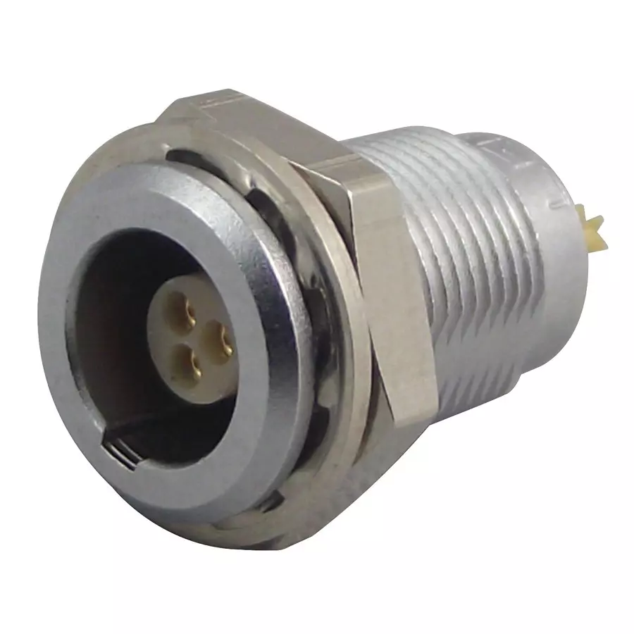 LEMO SOCKET, PANEL MOUNT, 00, 3WAY, EGG.00.303.CLL
