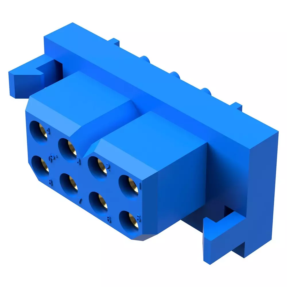 POSITRONIC RECTANGULAR PWR CONNECTOR, RCPT, 8POS, PLB08F300A1/AA.
