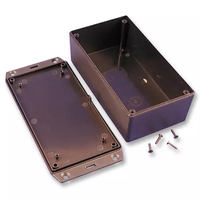 HAMMOND Plastic Enclosures BOX, ABS, FLANGED, 121X66X40MM, 1591XXCSFLBK
