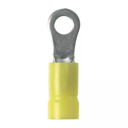 PANDUIT Ring Crimp Terminals TERMINAL, RING TONGUE, #8, 12AWG, YELLOW, PV12-8HDR-L.