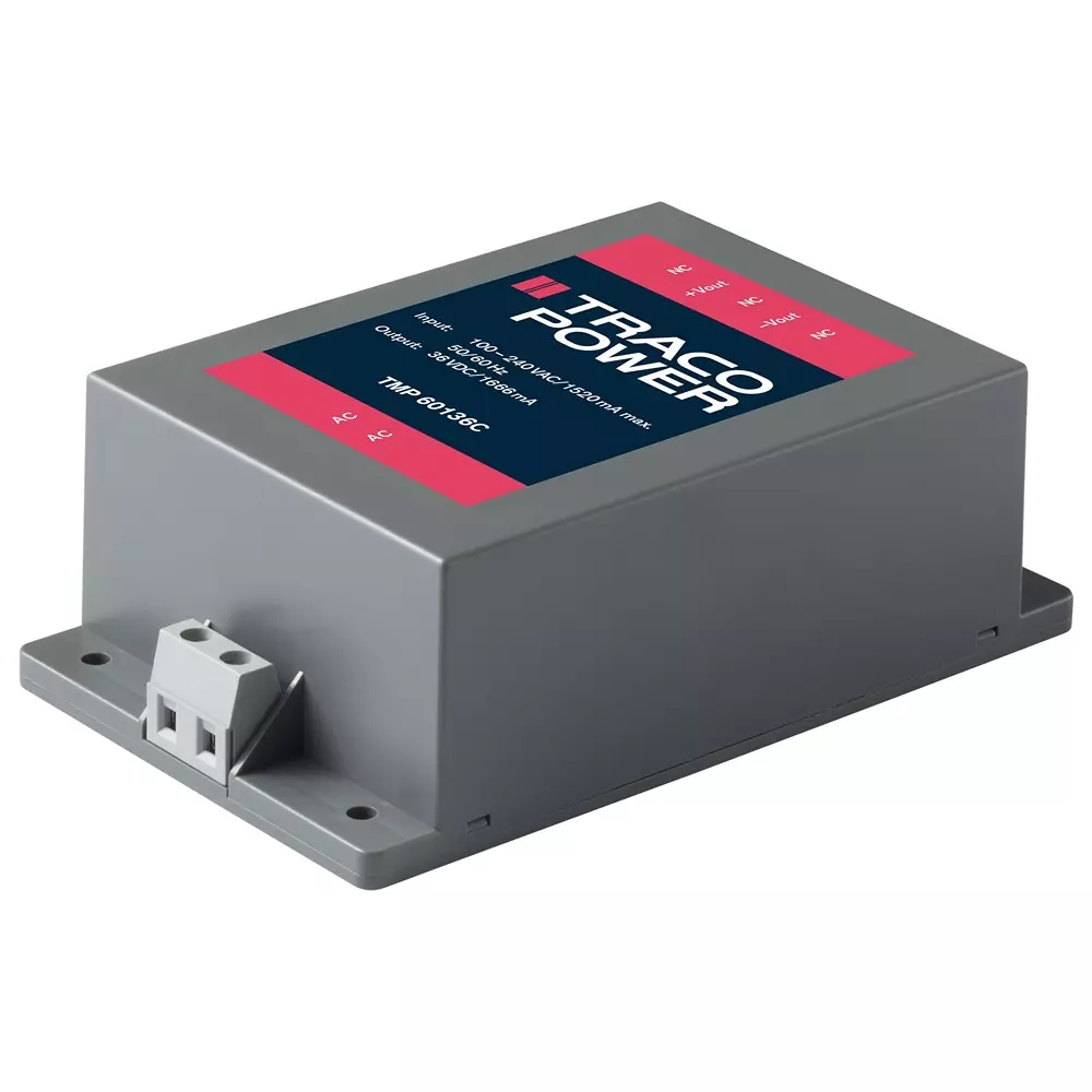 TRACO POWER AC / DC Enclosed Power Supplies PSU, AC/DC, 5A, 12V, 6W, CHASSIS, TMP 60112C
