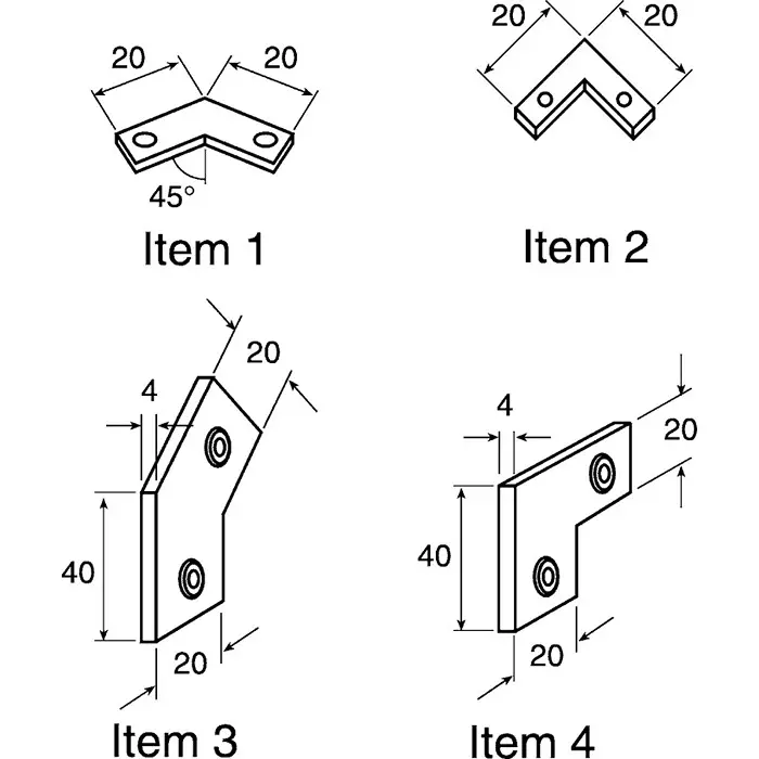 FlexLink M6 90 ° Connector Connecting Component Strut Profile 22 mm 44 mm Groove Size 5.5 mm, XDFW 9