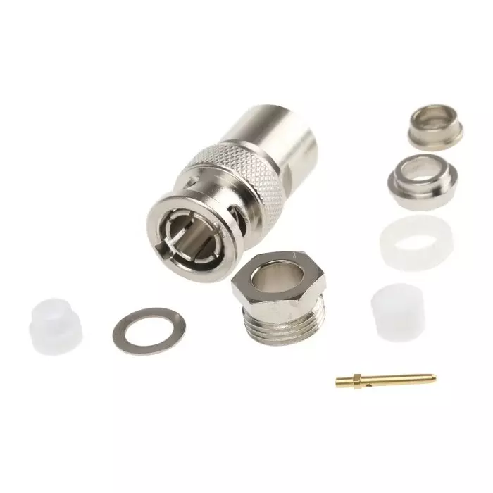 Telegartner Plug Cable Mount BNC Connector 75 Ω Clamp Termination Straight Body, J01002A1216