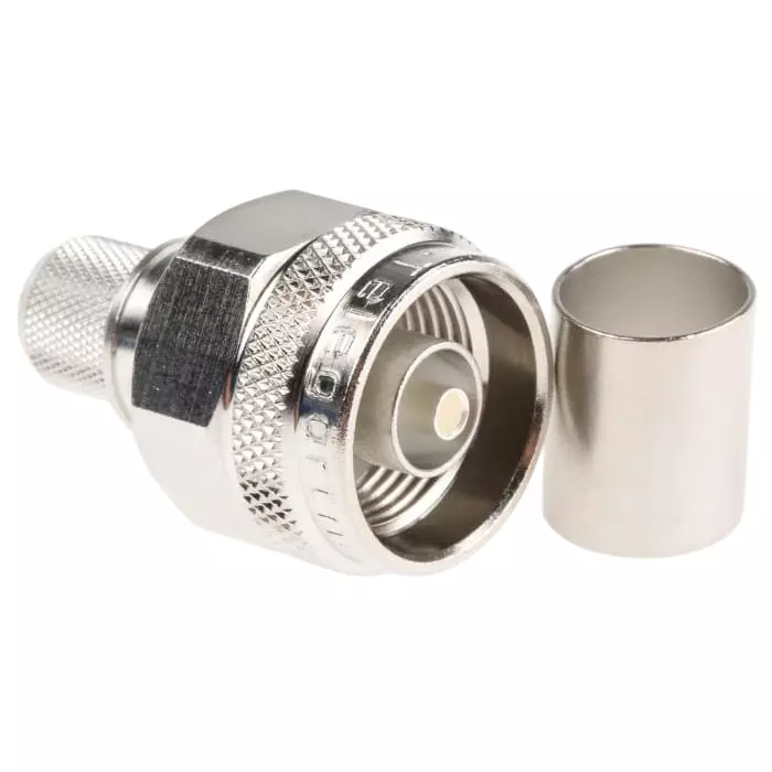 Telegartner Plug Cable Mount N Connector 50 Ω Crimp Termination Straight Body, J01020A0110